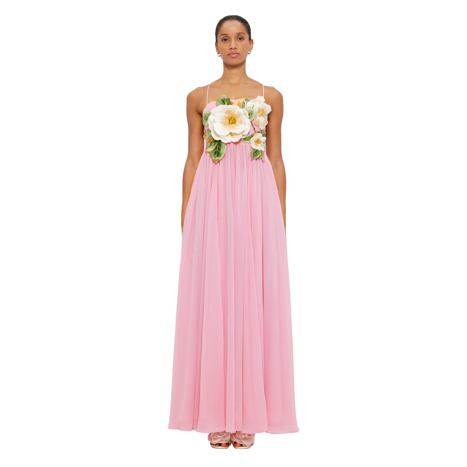 LEO LIN Agnes Appliqu&eacute; Floral Maxi Dress
